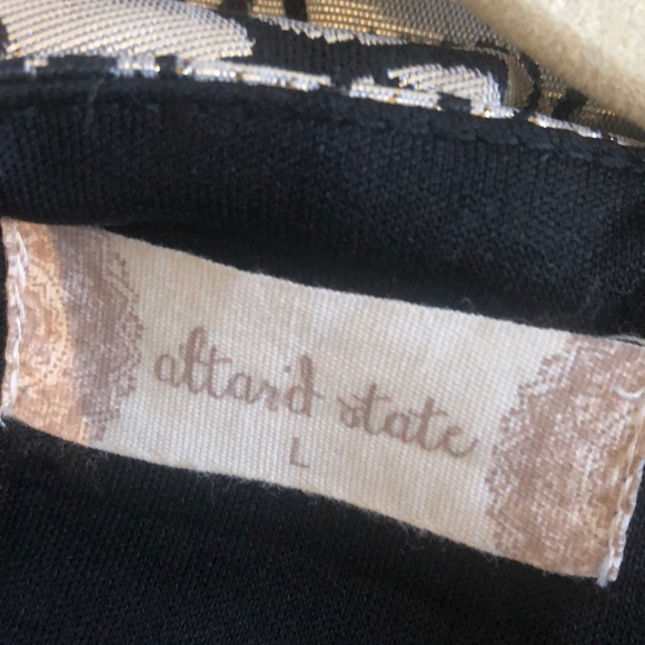 Altar’d State champagne black rose pattern dress L - Picture 5 of 6